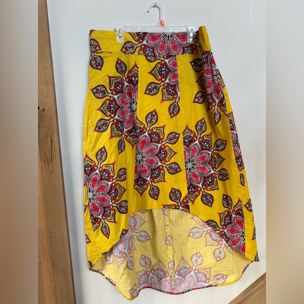 Caren Sport Yellow and Red High-Low Skirt